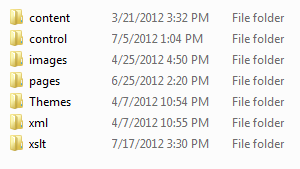 Example CyberStore theme folder structure.
