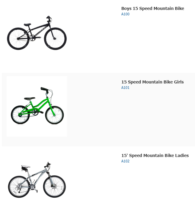 CatalogItemVerticleListingControl vertical item list