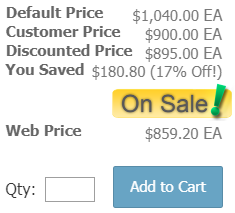 CatalogSimplePricingControl pricing display