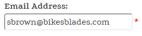Email address field with required validation.