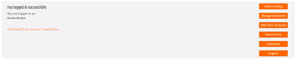 CustomerLoginCompleteControl signed-in actions