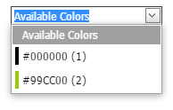 Color drop-down filter example.