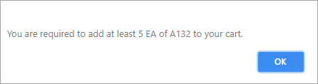 PricingControl minimum-quantity message