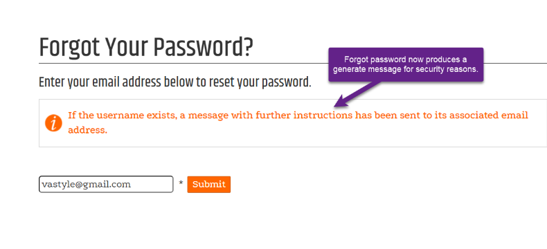Forgot Password email containing the verification code and password-reset link.
