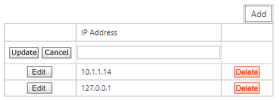 Adding an IP address to a CyberStore Connect client.