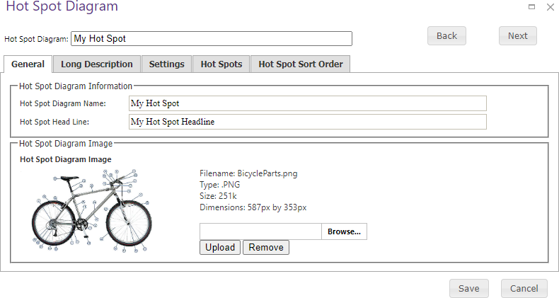 Hot Spot Diagram General tab