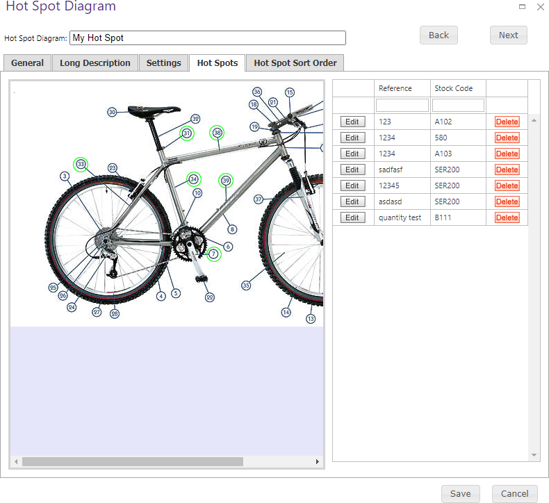 Hot Spot Diagram Hot Spots tab