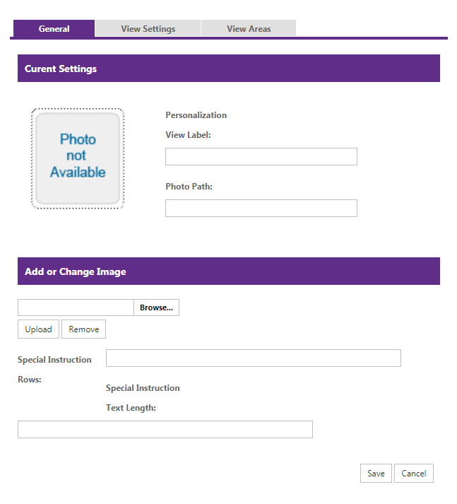 Item Personalization General tab
