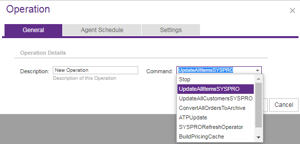 Update Items from SYSPRO Operation