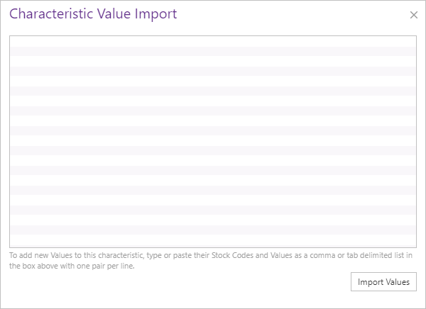 Characteristic value import