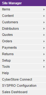 Management Console menu with Site Manager selected.