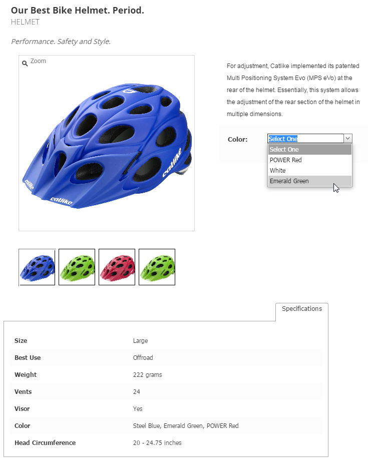 Model landing page