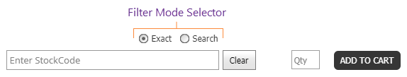 Quick entry filter-mode selection.