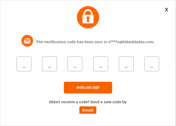Multi-factor authentication prompt requesting the shopper's verification code.