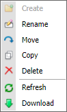 Content Editor action menu.