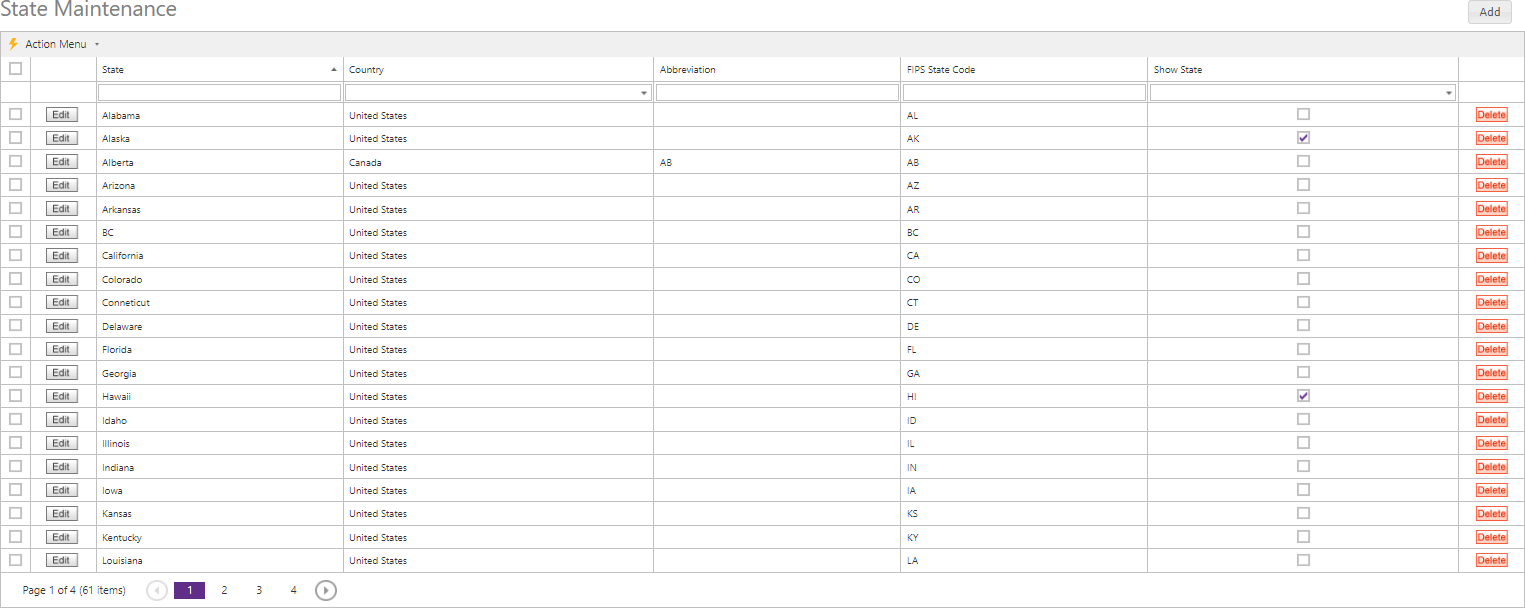 State Maintenance grid