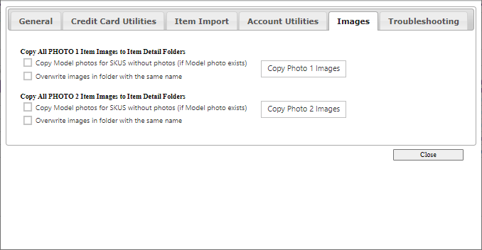 Images tab