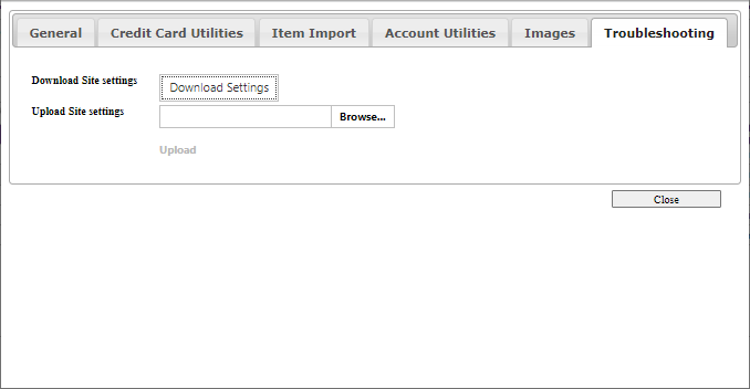 Troubleshooting tab